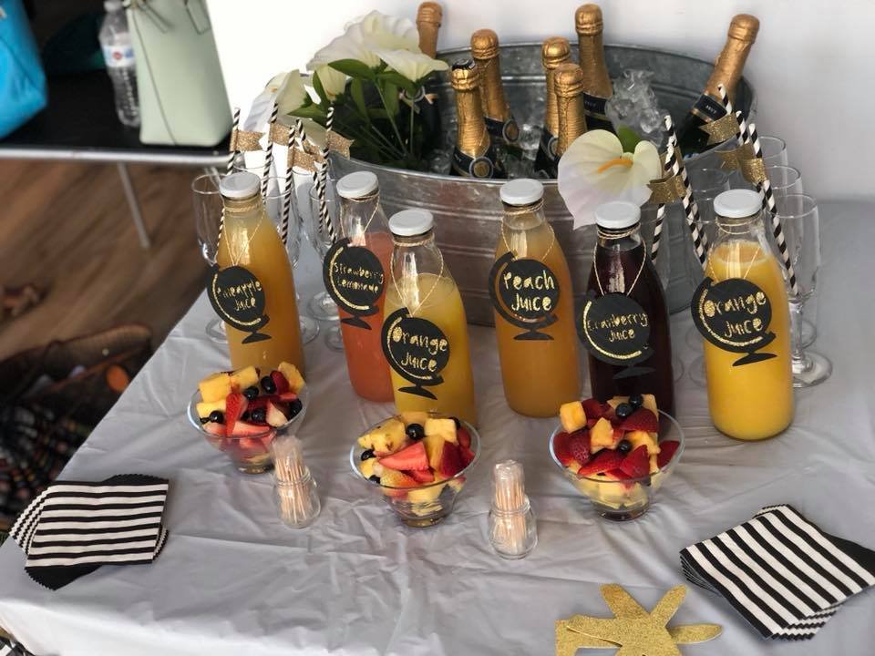 Travel theme globe mimosa bar party